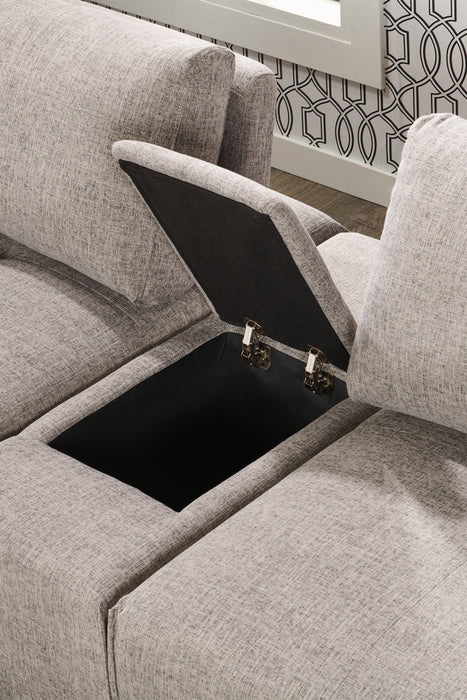 Modera Linen-Look Fabric Storage Console - Grey