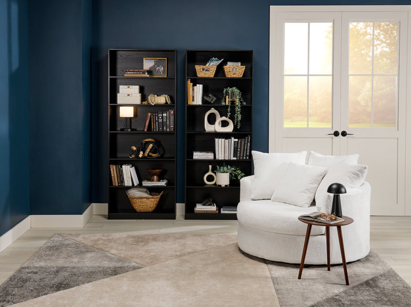 William 31.5\" 6-Shelf Bookcase - Black 
