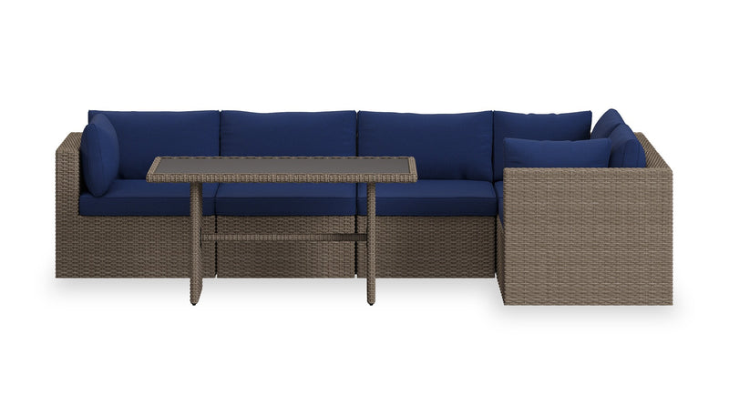 Naples 5-Piece Patio Set - Blue
