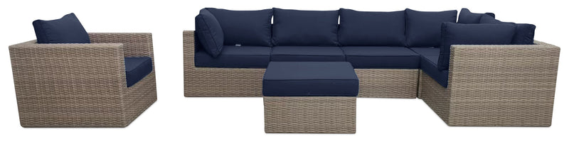Naples Patio Ottoman - Blue