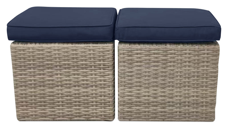 Naples 2-Piece Patio Ottoman Set - Blue