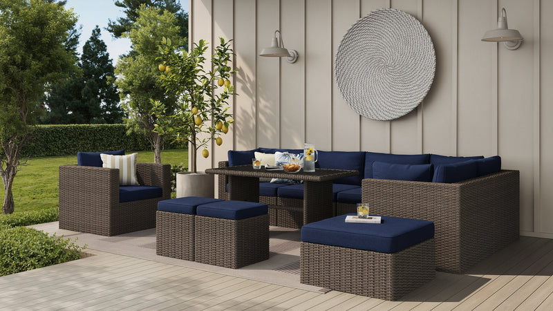 Naples 10-Piece Patio Set - Blue 