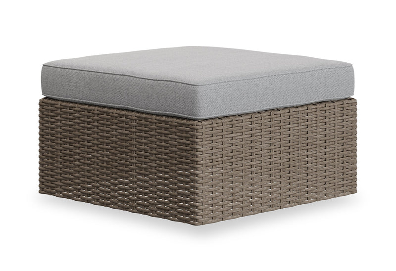 Naples 2-Piece Patio Ottoman Set - Grey