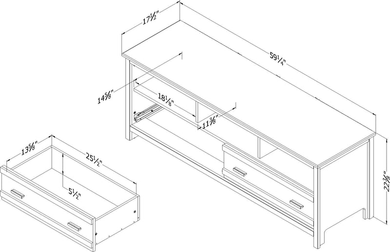 Exhibit 60\" TV Stand - Grey Oak 