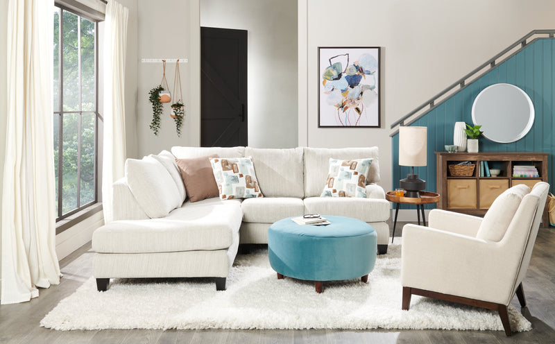 Nofia 2-Piece Chenille Left-Facing Sectional - Linen