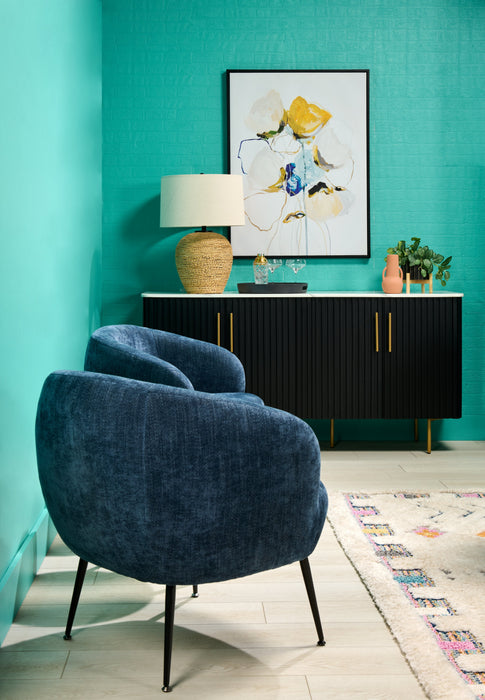 Nova 28.7\" Boucle Fabric Accent Chair - Blue