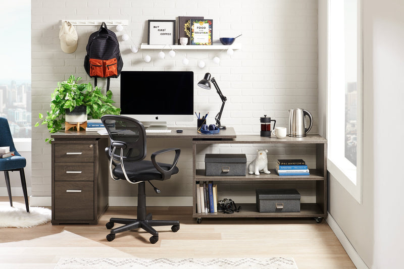 Oliver Corner Desk with Storage and USB Ports - Grey