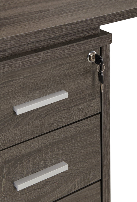 Oliver Corner Desk with Storage and USB Ports - Grey