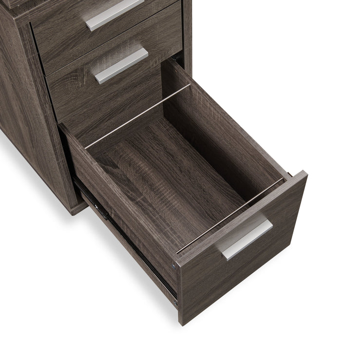 Oliver Corner Desk with Storage and USB Ports - Grey