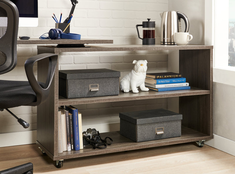 Oliver Corner Desk with Storage and USB Ports - Grey