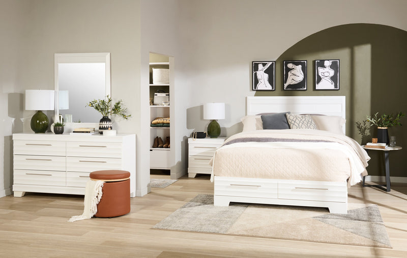 Olivia Queen Storage Bed - White
