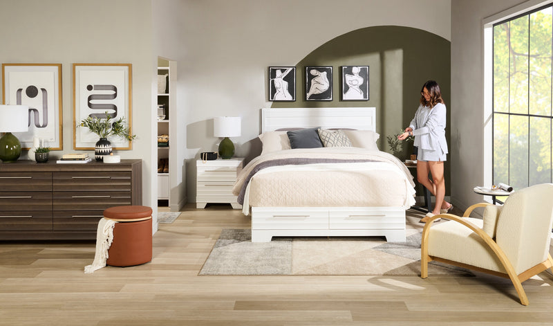 Olivia Queen Storage Bed - White