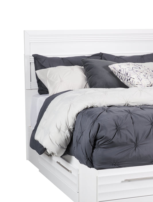 Olivia Full Platform Storage Bed - White