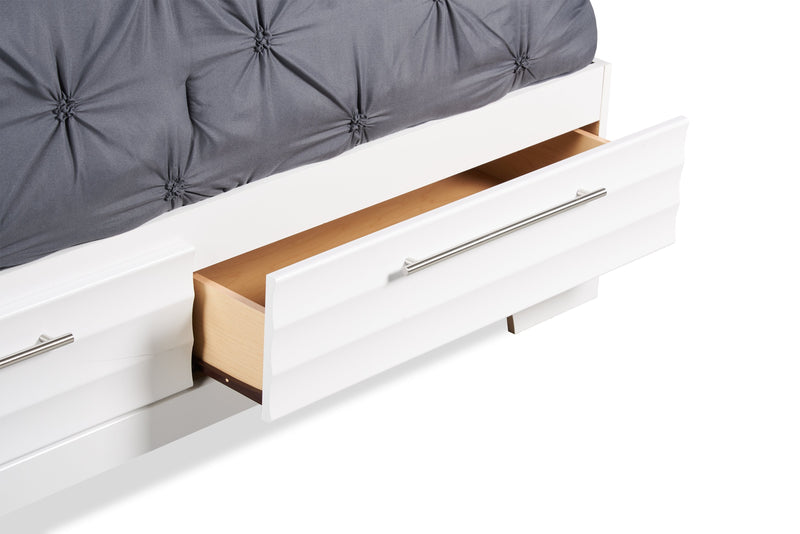 Olivia Full Platform Storage Bed - White
