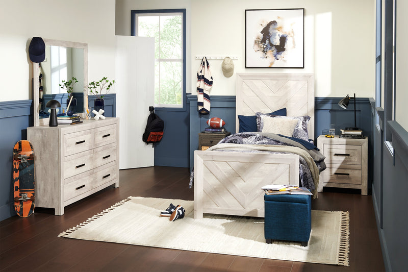 Ottawa Square Fabric Storage Ottoman - Navy