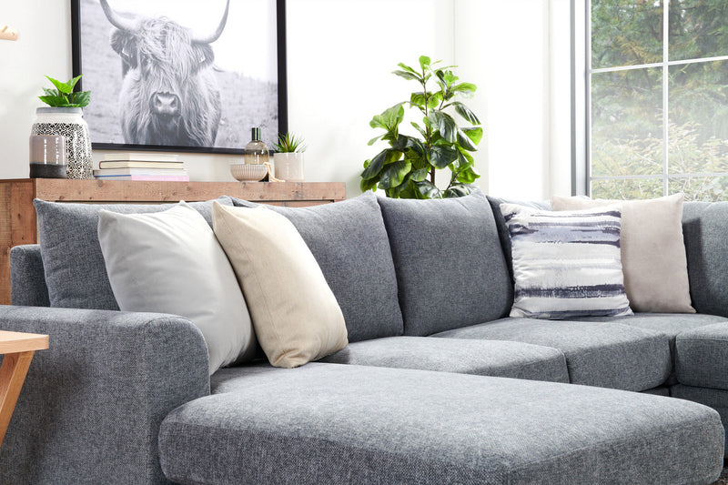 Textured Polyester Accent Pillow - Plush Ecru
