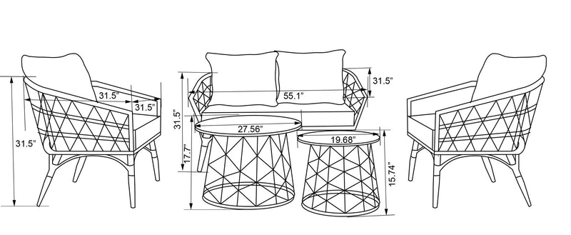 Panama 5-Piece Patio Conversation Set