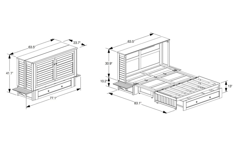Parker Cabinet Bed - Blue