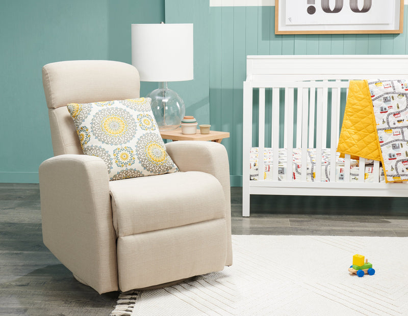 Penny Linen-Look Fabric Swivel Rocker Recliner - Taupe