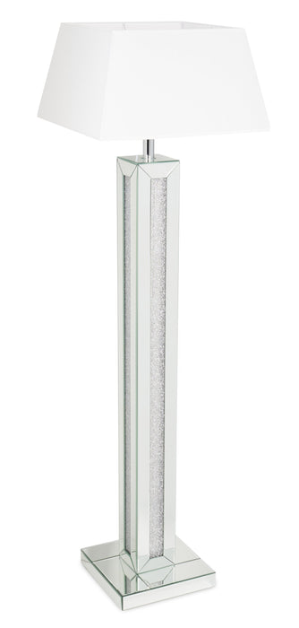 Persia 54.3\" Glam Floor Lamp with Glass, Mirror and Acrylic Crystals