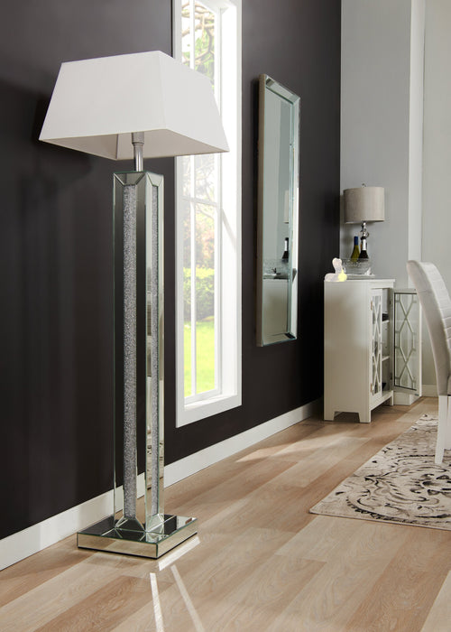 Persia 54.3\" Glam Floor Lamp with Glass, Mirror and Acrylic Crystals