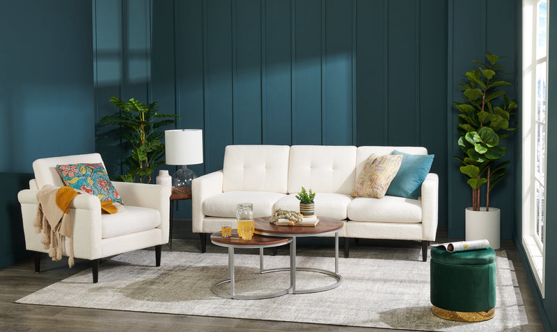 Phebe Velvet Storage Ottoman - Green