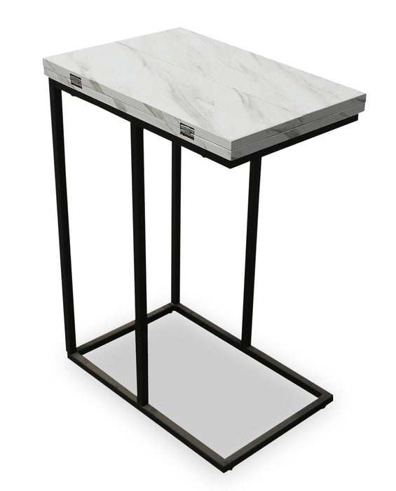 Pia Foldable Chairside Table - White