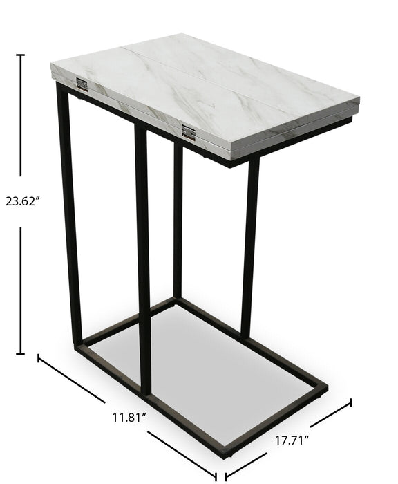 Pia Foldable Chairside Table - White