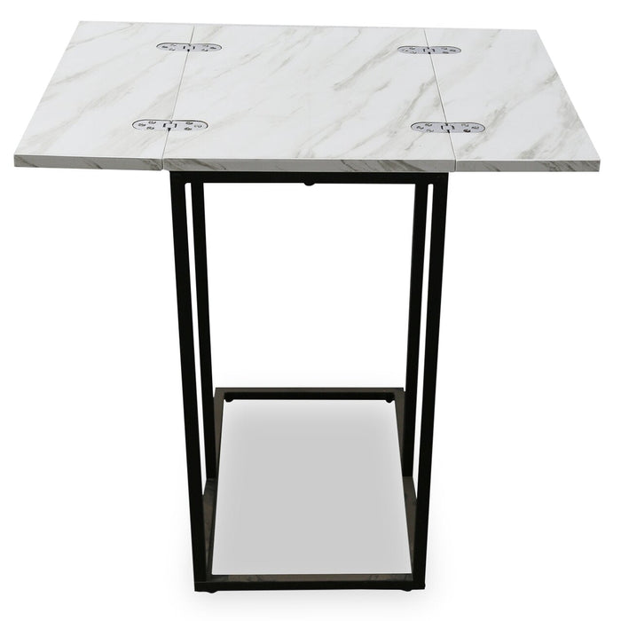 Pia Foldable Chairside Table - White
