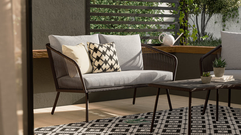 Porto 4-Piece Patio Conversation Set - Black