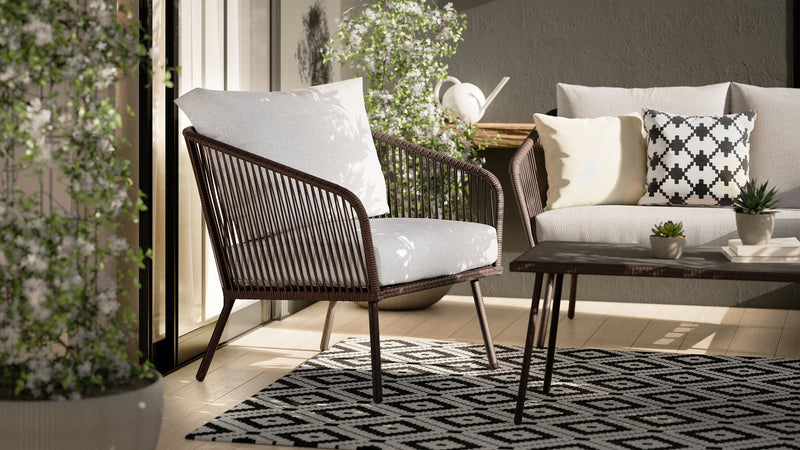 Porto 4-Piece Patio Conversation Set - Black