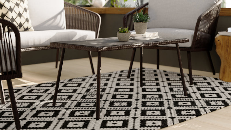 Porto 4-Piece Patio Conversation Set - Black
