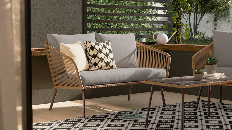 Porto 4-Piece Patio Conversation Set - Brown
