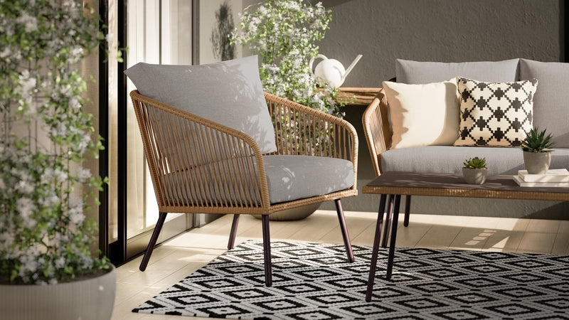 Porto 4-Piece Patio Conversation Set - Brown