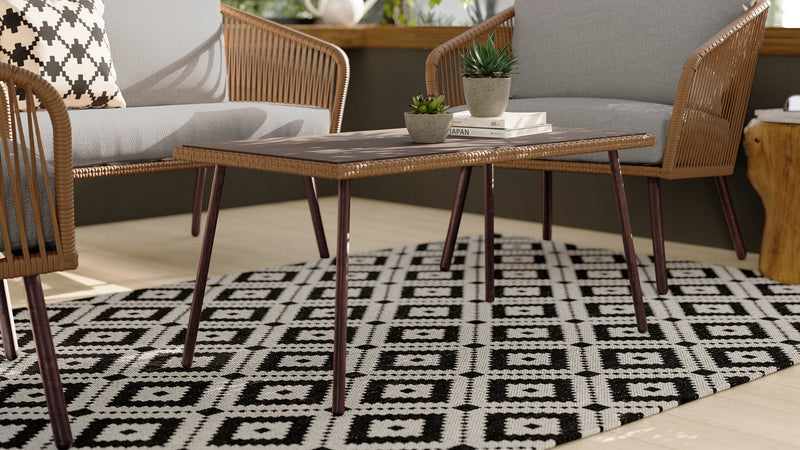 Porto 4-Piece Patio Conversation Set - Brown