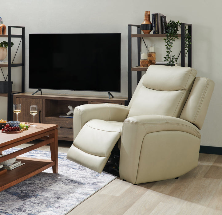 Prescott Genuine Leather Power Reclining Chair - Platinum