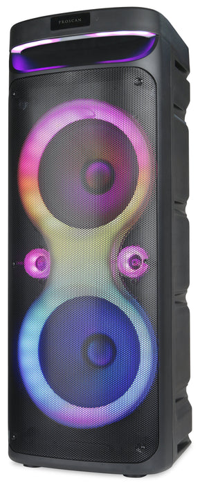 Proscan 2 x 10\" Light Up Bluetooth Speaker with FM Radio