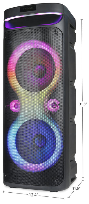 Proscan 2 x 10\" Light Up Bluetooth Speaker with FM Radio