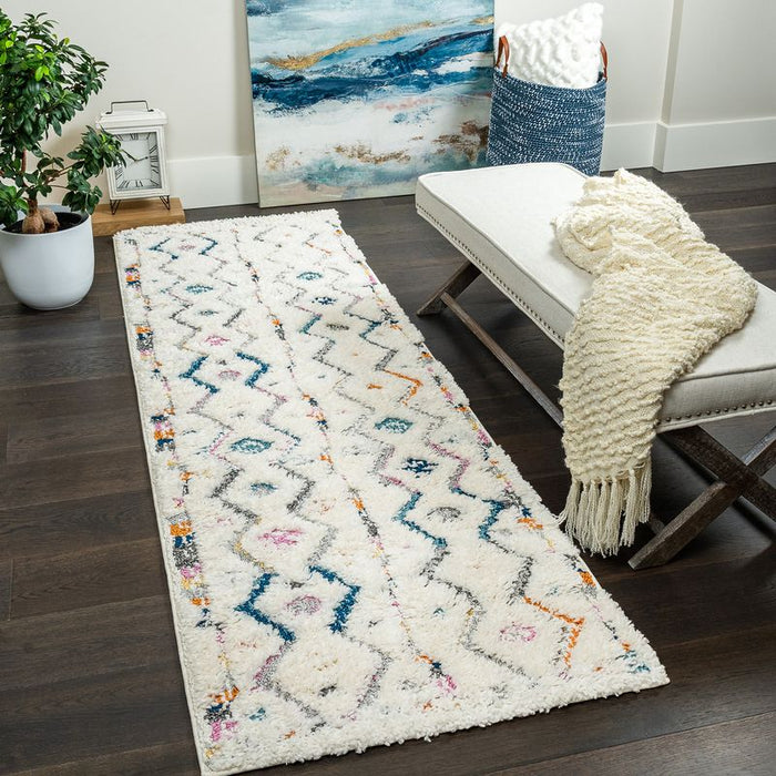 Lola Chevron Shag Area Rug - 2'7\" x 8'