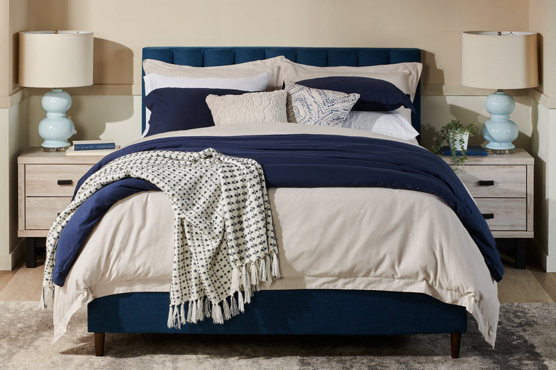 Rain Queen Platform Bed - Blue