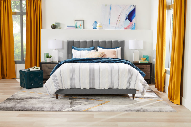 Rain Full Platform Bed - Grey