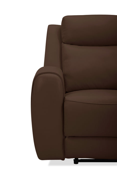 Reign 87\" Silverado Chocolate Brown Top-Grain Genuine Leather Power Reclining Sofa with USB Port