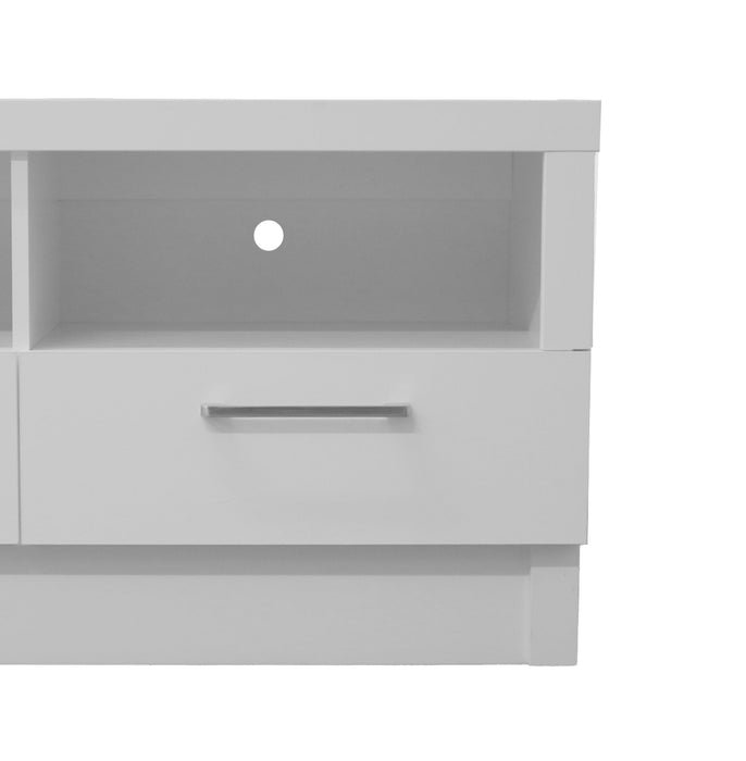 Rio 65\" Modern TV Stand with Storage and Cable Management for TVs up to 75\"- White