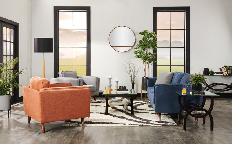 Ricci  24\" Modern Glass Top End Table - Glass with Espresso Finished Legs