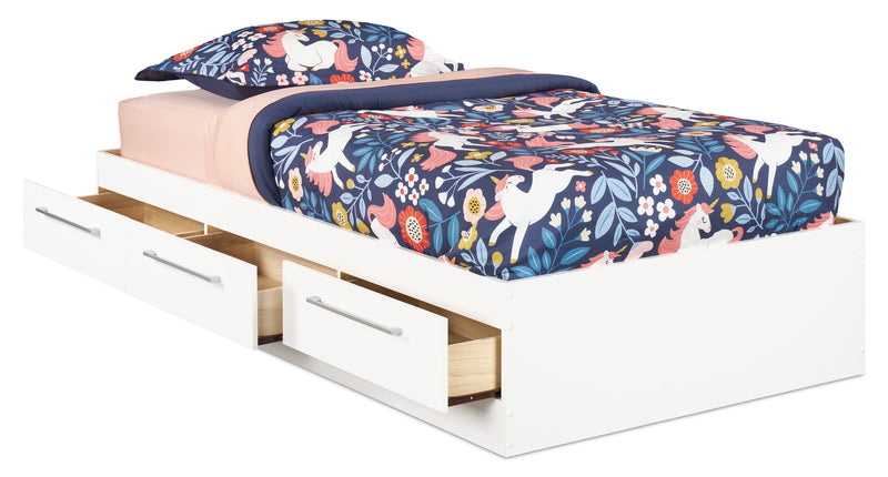 Riley Twin Mates Bed – White