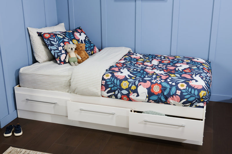 Riley Twin Mates Bed – White