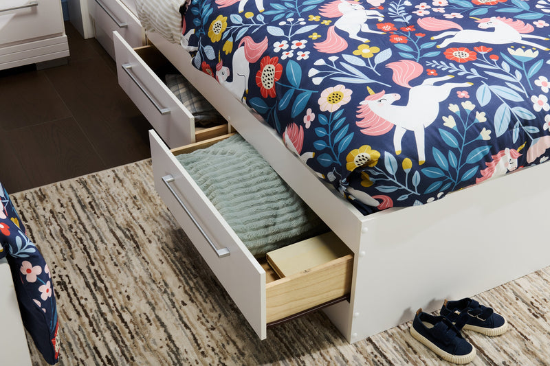 Riley Twin Mates Bed – White