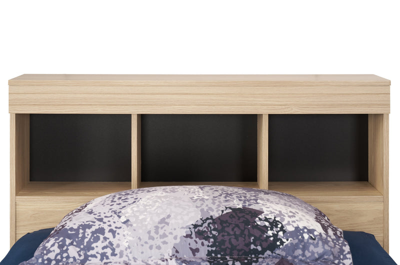 Riley Twin Mates Bed with Bookcase Headboard - Natural