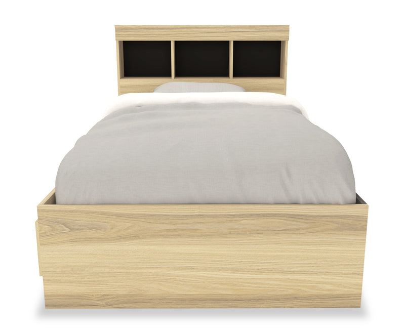 Riley 5-Piece Twin Mates Bed with Headboard Bedroom Set – Natural   