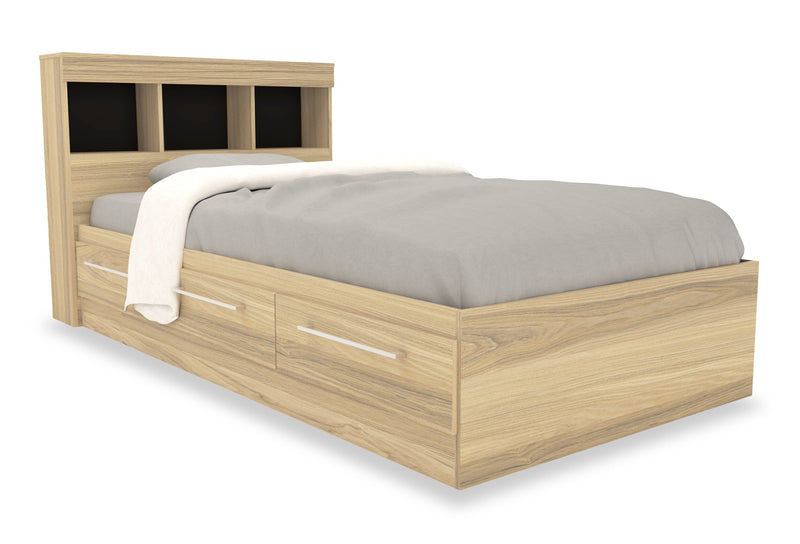 Riley 6-Piece Twin Mates Bed with Headboard Bedroom Set – Natural